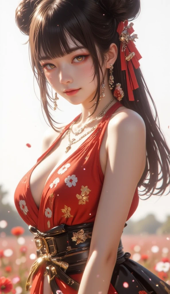 ((Top Quality, 8K, Masterpiece: 1.3)), Cowboy Shot, Very Cute Beauties, 1 Girl, (Beautiful: 1.3), (Abs, Slender Figure: 1.1), Sharp Focus, ((Intricate Details))), High Detail, Upper Body, One Girl, Black Twins Bangs, Chinese Characters, (Luxury Satin Cleavage Cut Out Evening Cheongsam: 1.5), Lace, Detailed evening dress, 8K, 8K resolution, clean detail face, detail body, detailed clothes, sharp images, hyper sharp images, Japan anime concept art, trending on Artstation, ((Look at the viewer, turn to the viewer, stare at the viewer: 1.3)), seductive sexy pose, (Seductive smile, light smile: 1.35)), pink lipstick, Bokeh, depth field, 8.5 life-size, 8k resolution, (EOS 5D Mark IV, 35mm lens, shot at f1.8), (ancient Chinese street background, simple background without humans, detailed background), ((frame head: 1.3), detailed human hand, perfect human hand, perfect anatomy, perfect proportions, super sharp focus, have a katana
