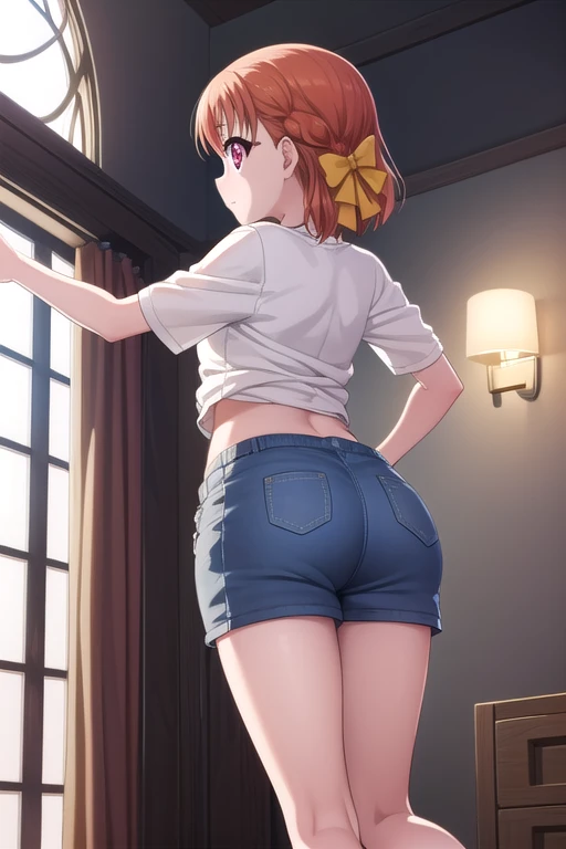 1girl in, lightsmile, Shiny skin, Best Quality, masutepiece, (Game CG:1.4), NSFW, Detailed beautiful face and eyes,Big Tits、Small area see-through lingerie, sailorvenus, I could feel the battle, Serious, Cowboy Shot、large full breasts、Full Moon Night、Beautiful starry sky、((Best Quality)), (Ultra-detailed), Highly detailed, High-definition raw color photos, Professional Photography, ((Beautiful big breasts)), Amazing face and eyes, (See-through panties:1.2)、、big butts、turned around、Cameltoe close up、frombelow