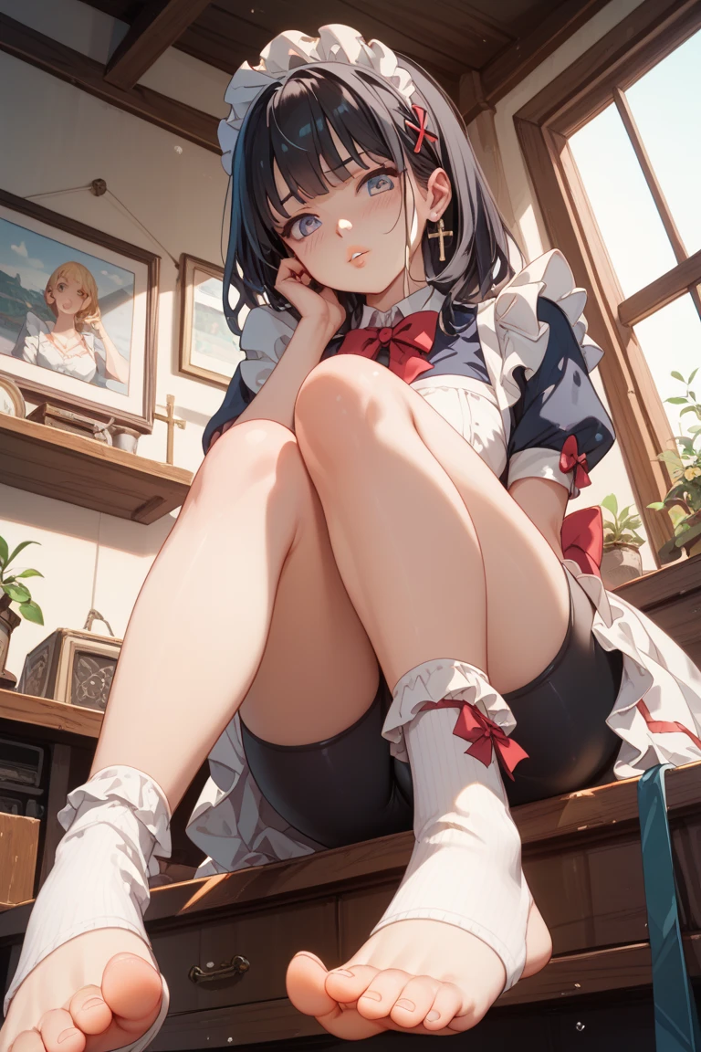 high quality, 最high quality、 Stylish design, (((The cutest girl))), ((Thin legs))、(((最high quality))), High resolution, ((detailed)), ((masterpiece)), ((Super detailed)), 、Landmine Fashion、Black Hair、Inner Color、((Sexual))