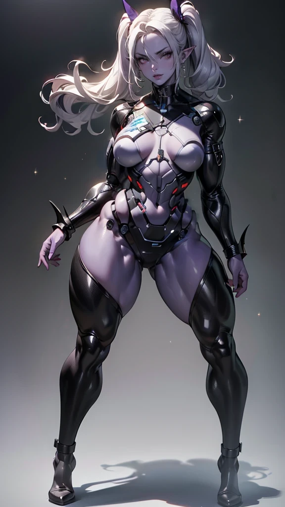 masterpiece, red_cloth, knight, black_marble, sculpture_golem_female, 1 girl, solo, likeness, marble_cracked_skin, marble cracked, cracks, woman , Mature woman 35 years old, muscular, gorgeous, Wild with a perfect body, bare thighs, White hair with bangs, sensual pose, pose with attitude, add movement, big breasts, black_marble statue, full body, realistic portrait, symmetrical, strong, muscle, intricate drawing, highly detailed, fluid, sharp focus, pale grey skin ((better quality)) ((better face)) (better quality) ((fullbody art))
