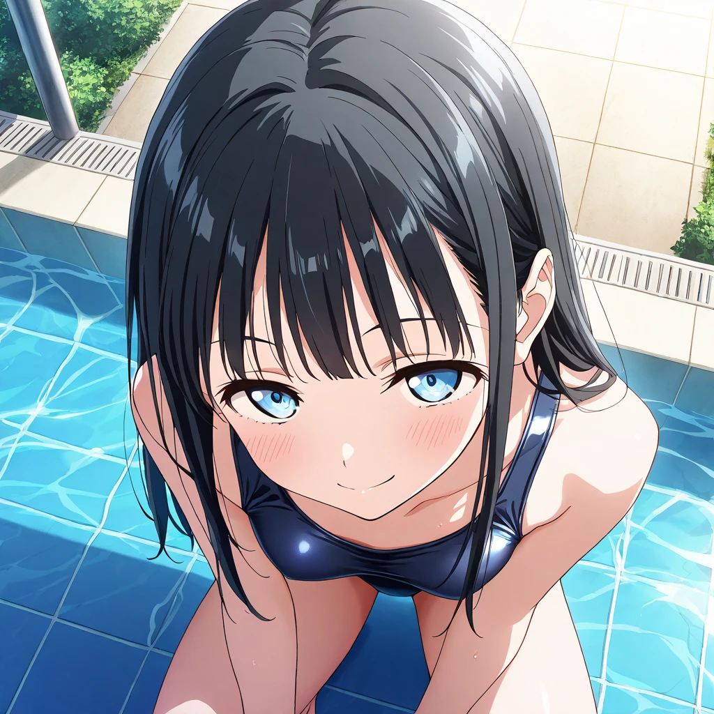 ((Highest quality, High resolution,  Perfect Pixel,  4K)),  (Beautiful Anime), 
Watching the audience, 
Perfect body, 

Yukinoshita Yukino、
Depth of written boundary、

Micro Bikini、Blue and white stripes、ponytail、Front tie bikini、
belly button、Groin、
(blush、Sweat:1.3), Small breasts、

Selfie、Leaning forward、

Night Pool、night、star、