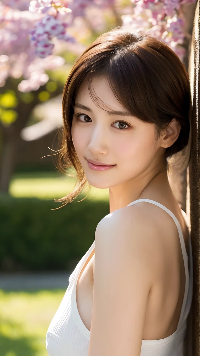 High quality, High resolution, 8K, masterpiece, Skinny Japanese lady, 30 years old, cute face, beautiful face, detailed face, beautiful eyes, detailed eyes, small breasts, very thin waist, naked