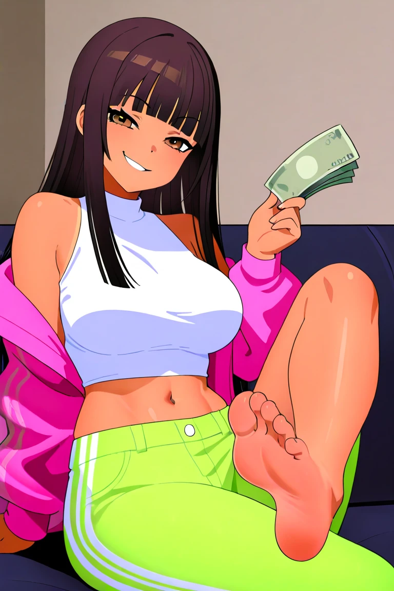 ((sexy girl ,prostitute))nsfw, wholesome prostitute, nighttime, love hotel room, sex, vaginal, thrusting, closeup, visible pussy, lying on bed, teen girl, ikuchan, spread legs, on back, glat chest, girl is greatly enjoying it, choker, slutty, earrings, prostitution, thrusting, (motion lines), smile, girl is focusing on money she has in hand, girl is 9 years old, 