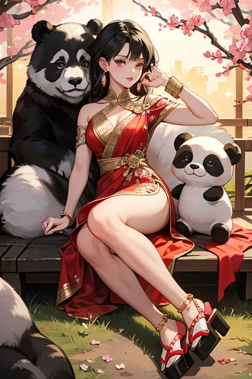 A dandy hippo drinking Spanish rosé champagne with smiling busty woman、(A hyper-realistic), (Illustration), (High resolution), (8K), (Very detailed), (Best Illustration), (Best Quality), (ultra-detailliert), (masterpiece),　　