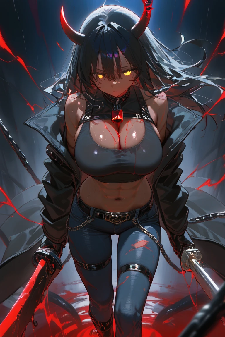 Black Rock Shooter, Sexy, Large Breasts, LightningPunkAI