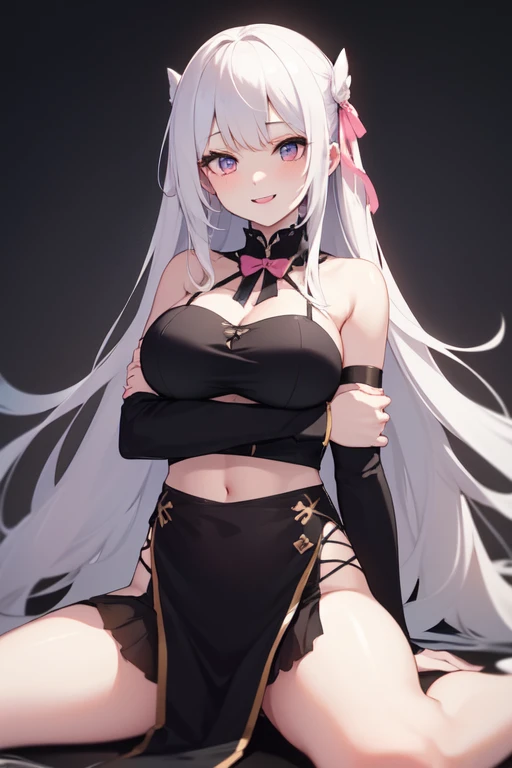 (best quality,4k,8k,highres,masterpiece:1:2), jeanne d'arc alter, female masturbation, blush, sweat, steam, black ripped pantyhose, medium breasts, fully nude, no clothes, hourglass figure,