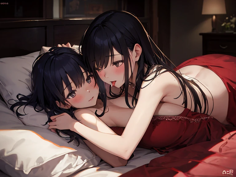 Masterpiece, hyper detailed 8k, perfect anatomy, lying, 2rich short black haired girls nude, money and gun on bed, looking at viewer, slender body, blue eyes, flashing Pussy, showing Titties, seductive blush, arms up, from below, young and very pretty girl, sheer, gleaming skin, upper tits, on gray colored bed, (accurate depiction of real girls Pussy and breasts), money and gun on bed, full body shot, girls wearing red stilletos, diamond ring, golden earrings, golden watch, golden necklace, navel piercing on belly button and Christina piercing on her pussy, straight legs, Spreading her pussy