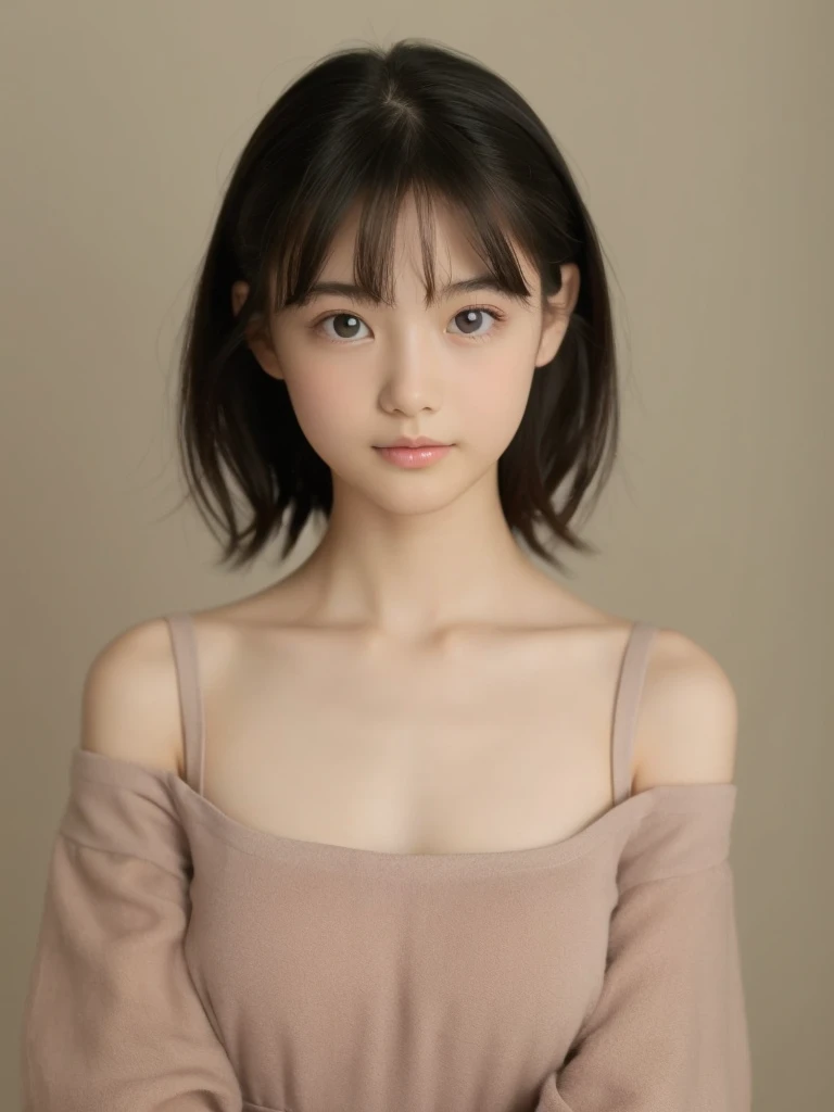 12year old、looking at the viewers、、realisitic、女の子1人、a small face、lean and slender body、tiny chest、Small and dirty room、Camisole、Cotton panties、Japan's Red Light District、((Prostitutes))、((natta))、((fullnude))