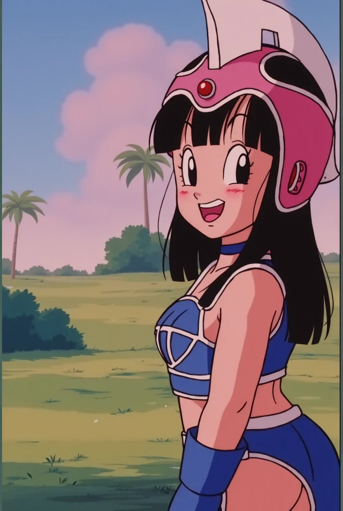 source_anime, score_9, score_8_up, score_7_up, anime screencap,8k, absurdres,
chi-chi, aged down, blue outfit, female , 1girl, 1 big fat old man, long hair, surprise, pain, pleasure, looking at viewer, smile, tongue out, spit into the mouth, bangs, black hair, collarbone, upper body, outdoors, sky, pink headwear, blunt bangs, black eyes, helmet, green cape, close-up, pauldrons, blue choker, nude, medium ass, medium breasts, showing the ass, from behind, tits, blushing, cum, vagina, open mouth, oral sex, suck dick, sucking penis, big fat old man oral sex