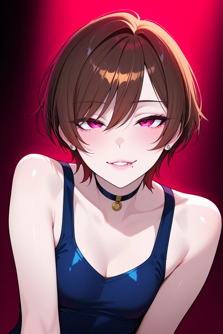 (masterpiece, best quality), 1girl,Vermilion Short Faux Hawk with Skin Fade, small breasts, <lora:fueV3LOL:1>