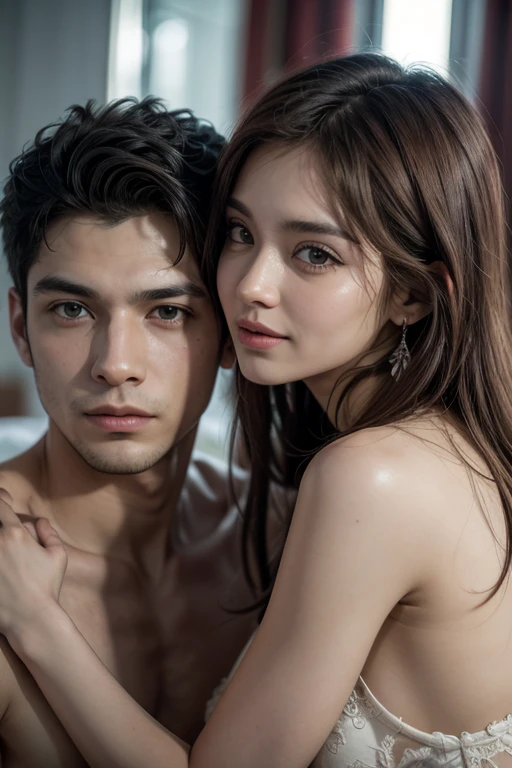 A beautiful boy and a beautiful girl are having sex