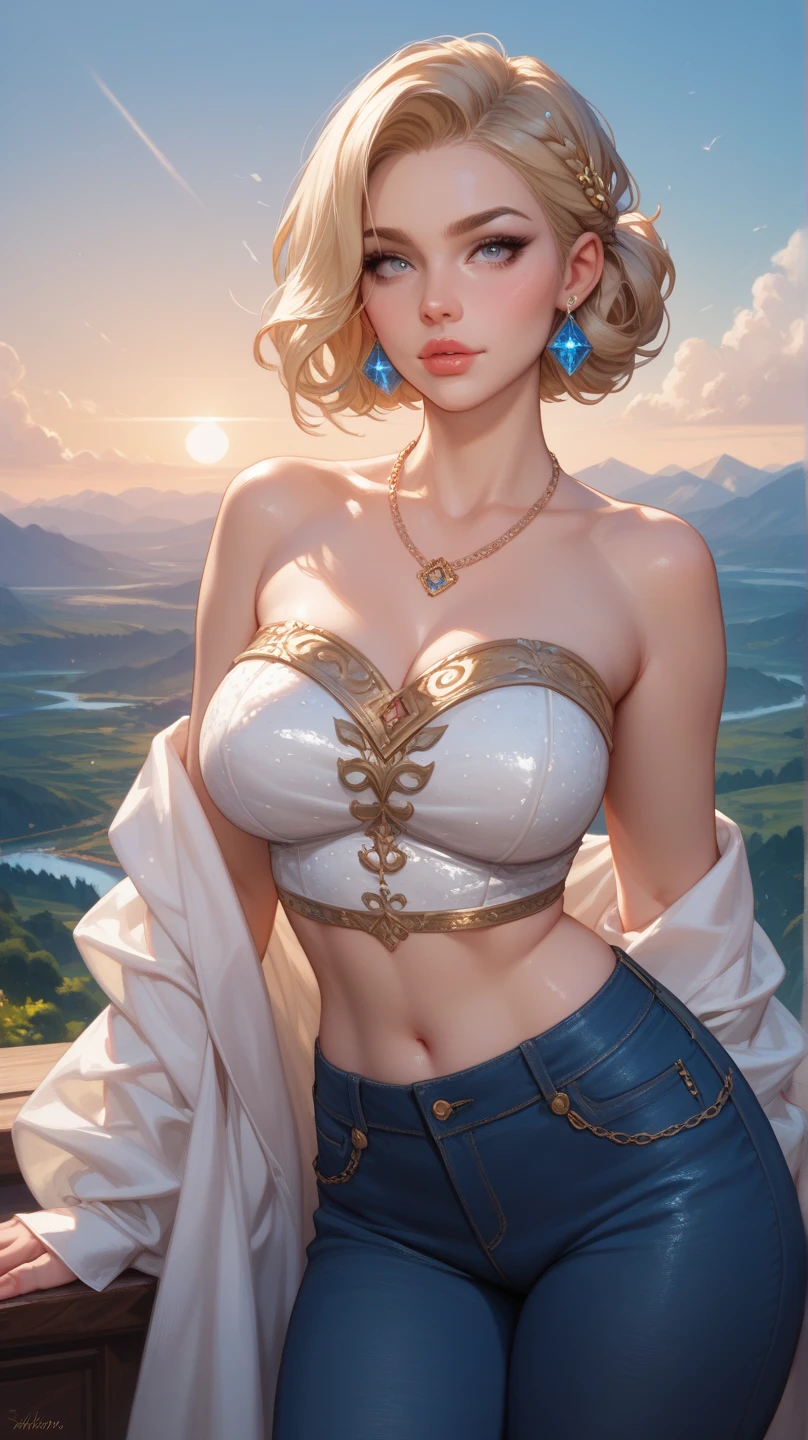 8K,Hooish goddess with short bob,Super Beauty(Like the real thing),White robe and white skirt,Beautiful white skin,Very nice smile,Perfect Anatomy,charm,Volume measurement,Body balance,Digital single-lens reflex camera, Soft lighting, Detailed Background, Written boundary depth, Volumetric lighting, Sharp focus, Absurd, Realistic proportions, Excellent anatomy, (Realistic, 超Realistic:1.4), 16K HDR, dawn,A High Resolution,super Realistic 肌,Super beautiful expression,Fantasy art,Character Art,Wind effects:1.9、Cloud Effect:1.2、Full Rendering、Professional quality high resolution、Perfect contrast、Perfect lighting、Perfect composition、Perfect Skin、Perfect Fingers、Perfect breasts、Perfect Hair、Perfect Face、Realistic facial features,super highest quality,Slim figure,Perfect body line,Perfect hand shape,Anatomical body balance,Highly detailed face,Highly detailed eyes,Beautiful Lips,Excellent light particles,Cinema Lighting,Makeup,Ultra-high resolution,Ultra-Realistic Skin,Accentuate your cleavage,Outside the Temple of Heaven,Gold Collar,Red Gemstone Necklace,Gold earrings,Gold Bracelet,Golden Eyes,Ethnic Goddess,On all fours,