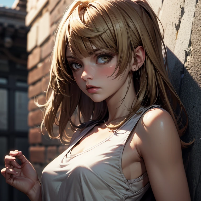 High resolution, Surrealism, Widescreen, Bunny ears, Textured skin, Double braid,Biting one&#39;s tongue, 