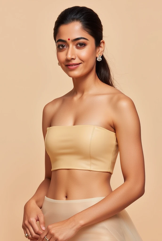 far shot, full body:1.3) photo of a smiling, (closed mouth:1.5) Bored Slender young 22 year old Albanian woman with Medium Wavy Angled black hair, Grey Large eyes, Round face, Prominent nose, Wide jaw, Wide mouth, Thick brows, Strong chin, (Tiny breasts:1.3), toned ass, (manicured nails:1.1),. She is wearing a (Orange Sheer crop top and leggings:1.1).  she is naked