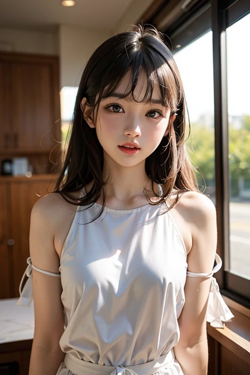 Sit up，年轻，white short pants，Long T-shirt，teens girl，Delicate body，petite body，Delicate body，small tits，tiny chest，A dark-haired，Very Longhair，dollhouse
