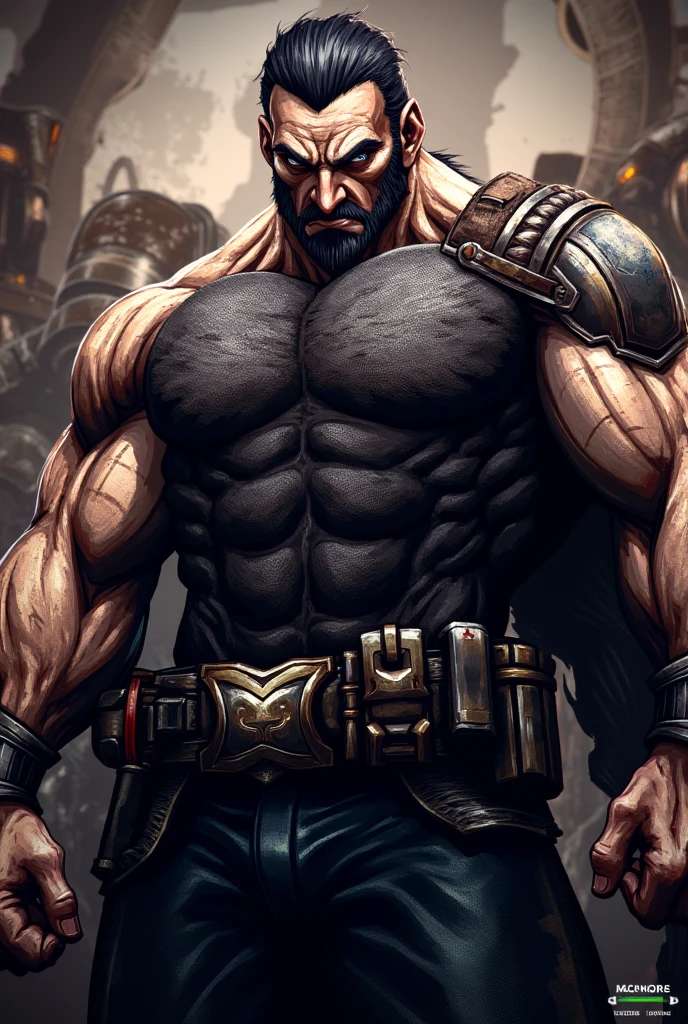 tall,Strong build,Muscular black dragon orc,He is a mercenary
