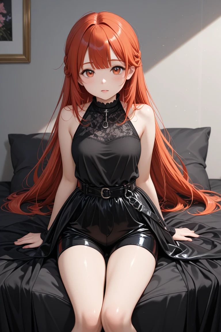 Spread your wings and turn 10、Red eyes、Redhead、naked、Attractive face、Succubus Girl、Chibi Corner、Flat Chest、topless