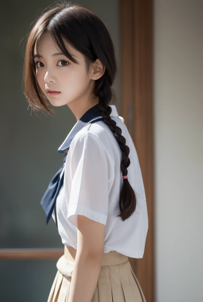 (masterpiece, Highest quality:1.2), One girl, alone,bony body、15 years old
