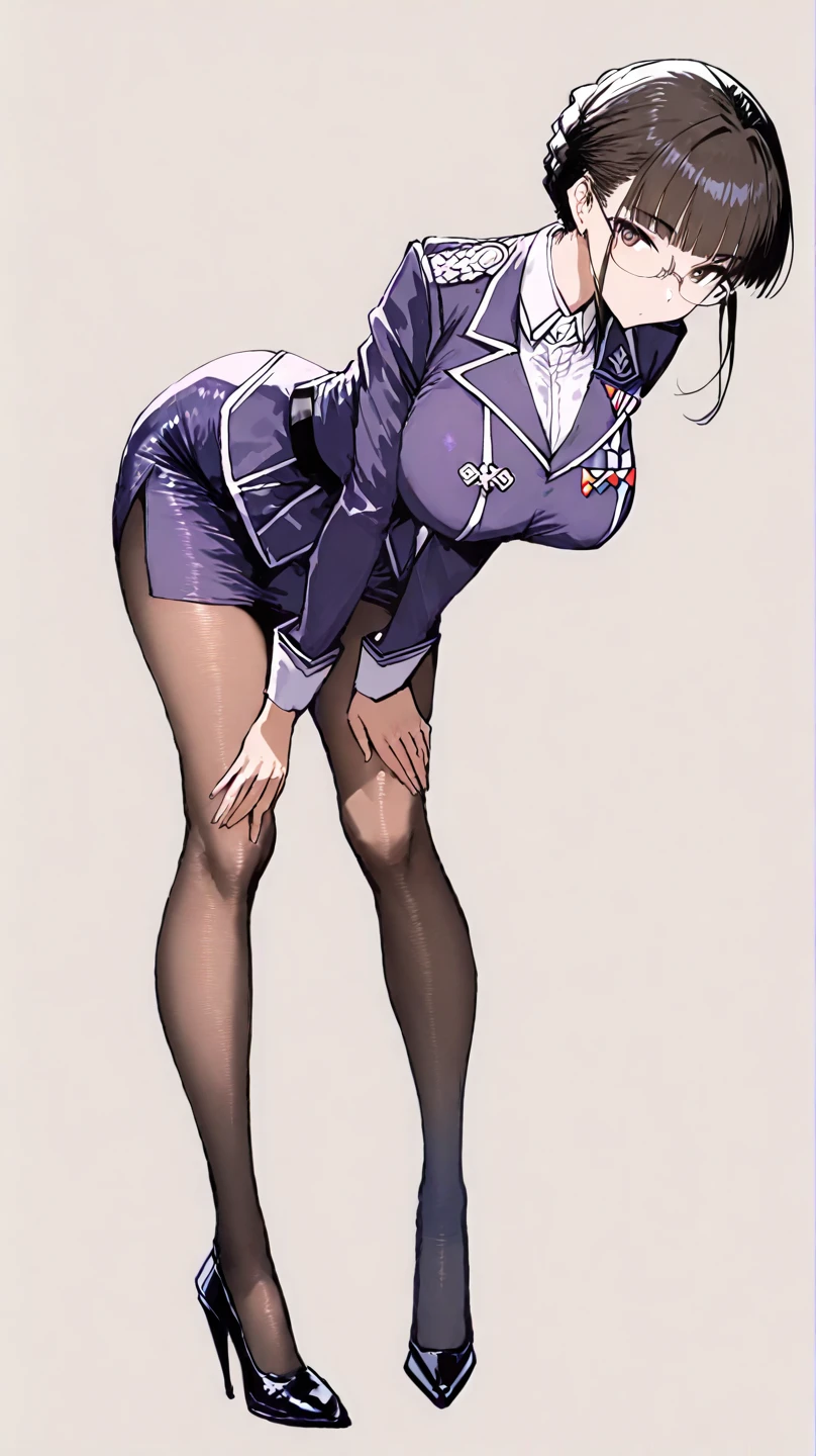One Girl, Five Fingers, mini skirt, Looking down at the viewer, Twin tails, Highest quality, Focus on the thighs, Dynamic pose, smile, blazer, blouse, Black Pantyhose, panties under pantyhose, Standing Split, classroom, Black Hair, Stylish pose,My thighs are steaming between the legs 