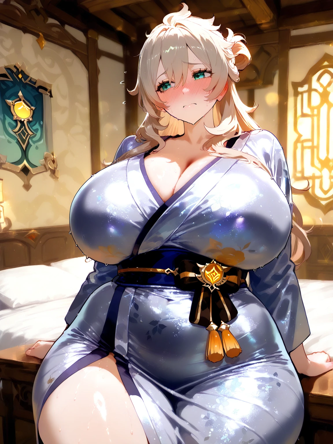 4K,High resolution, (Highly detailed CG,8k,wallpaper)、One ,(((whole body))),(Clean detailed eyes),((Fantasy Costume)),(((Put out the )))),((NSFW)),(Huge breaste breasts),(Hugts),(Huge breasHuge breasts)))iful and shapely ),Light-colored hair、Cute hairstyl