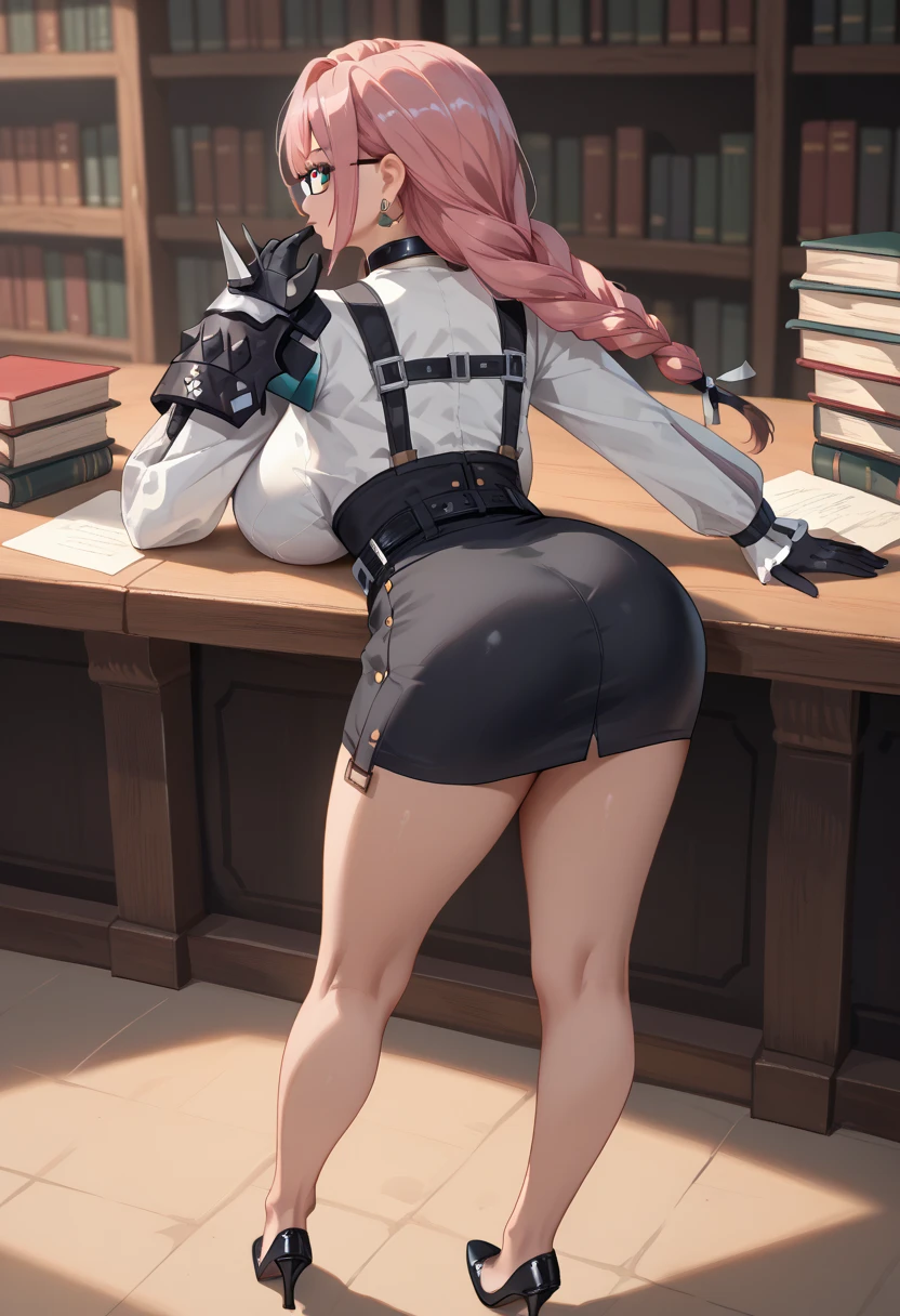 light green hair, short hair, view from below, (red Eyes:1.4), (small breasts:1.2), (erectile nipples:1.1), (grab the ass:1.5), corset, no panties, BREAK outdoors, classroom, light particles, BREAK looking at viewer, BREAK (masutepiece:1.4), Best Quality, High resolution, Unity 8k壁纸, (Illustration:0.8), (Beautiful detailed eyes:1.6), extra detailed face, Perfect Lighting, extremely details CG, (Perfect hands, Perfect Anatomy),