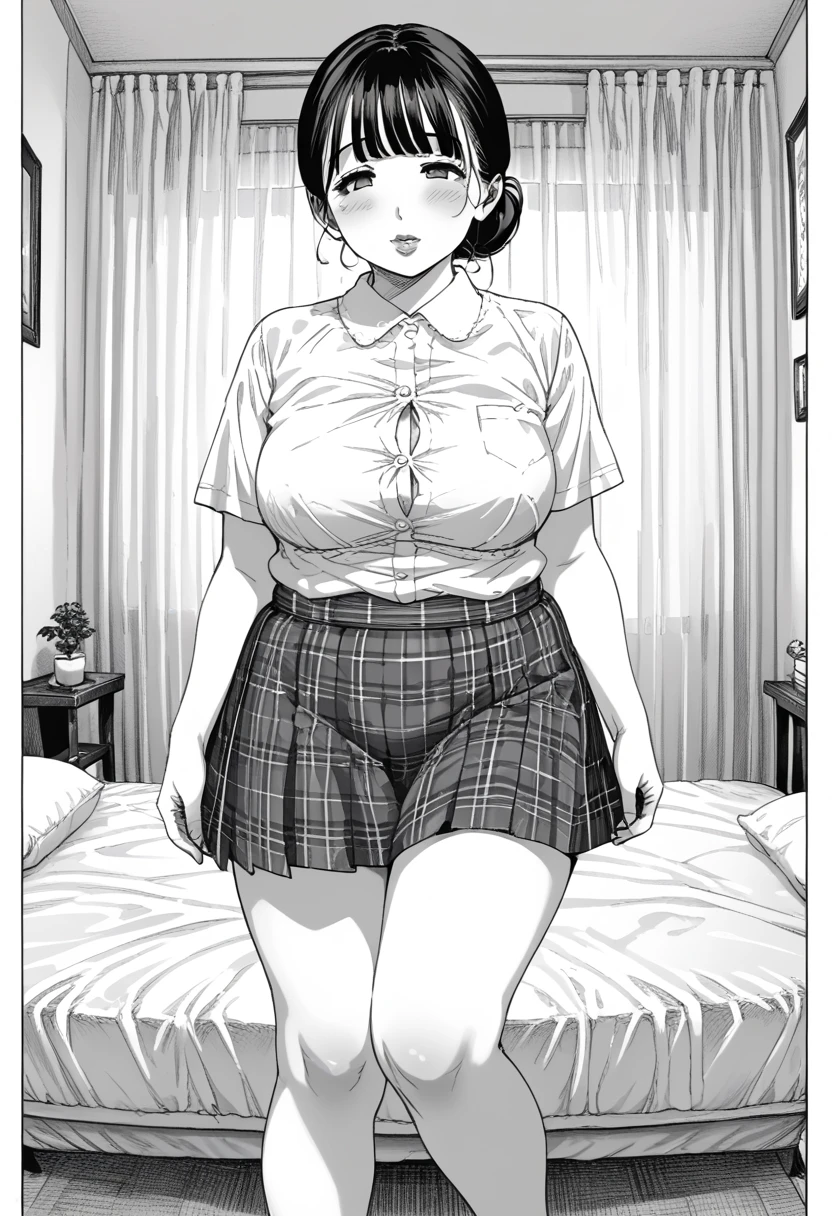 High resolution、4K quality、Highest quality、younger sister、ta、pantiesが床に落ちている、Surprised expression、白のコットンpanties、panties、used underwear、Crotch stain、Discarded underwear、panties単体、Laundry basket、strip、Underwear is scattered、Underwear is scattered、床一面たくさんのpanties、A messy room full of underwear、Undressing scene、Bras scattered around
