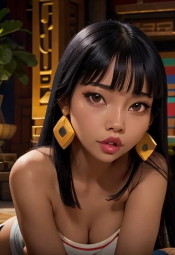 (((Vanellope))) being ass toyed by tentacles,full-body, agehao face, realistic body, detailed skin, realistic anatomy, war bodypaint.