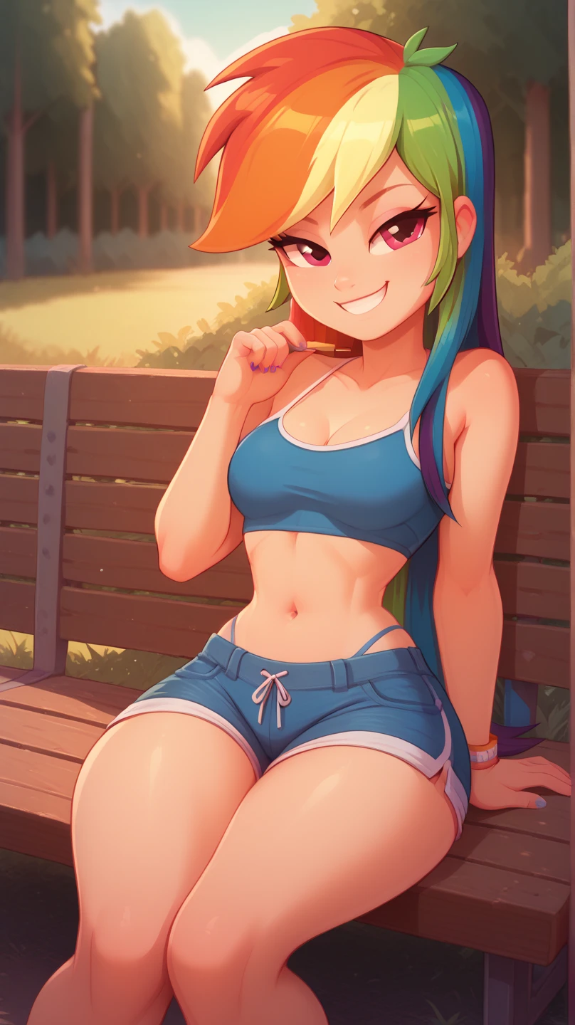 rainbowdash from my little pony ,rainbowdash as a girl , female body , Slender body , out door ,desert , beach in background , lay on the sofa , posing on sofa , bent back, very long hair , wear skirt , upskirt, spread skirt , sexy skirt , sexy pose , erotic , topless , exposed genitals , lust in her face , sexual pleasured face , escaty of lust , breasts are visible , wear high heels , wide angles ,pubic hair ,feet , vagina is visible ,naked , nude , full body is visible ,relaxed ,orgasm , sexy pose , sexy face, bracelets , big breasts , lush breasts , Bulky Breasts , voluminous breasts ,look at to viewer , eye contact, high quality , detailed , wallpaper , realistic , feet are visible , wide camera angle