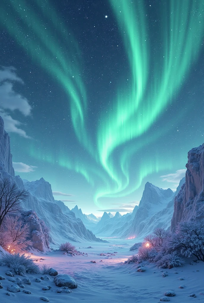 3D rendered abstract background, aurora borealis