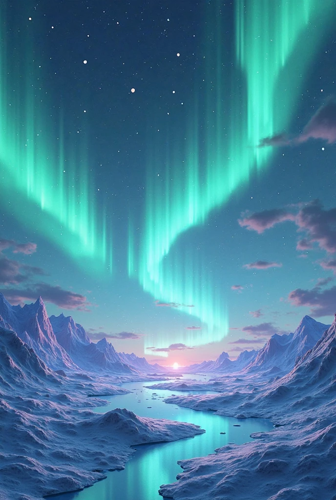3D rendered abstract background, aurora borealis