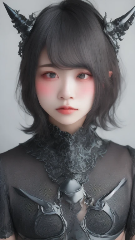 a demon pioneer wearing spiky obsidian armor, Lead an army of undead