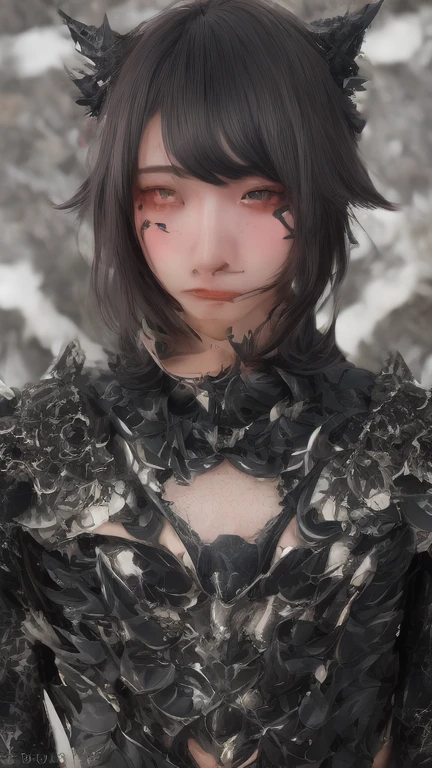 a demon pioneer wearing spiky obsidian armor, Lead an army of undead