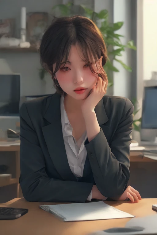 Tired office workers