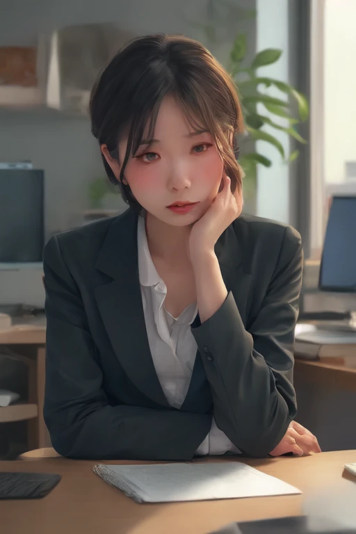 Tired office workers