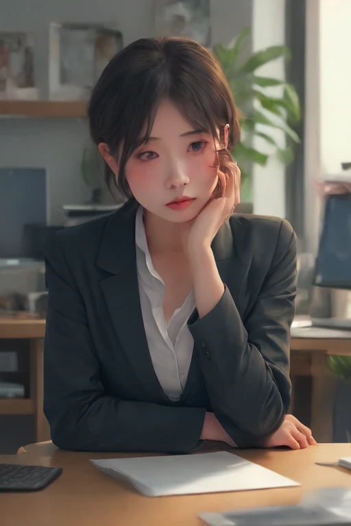 Tired office workers