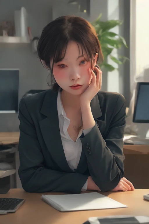 Tired office workers