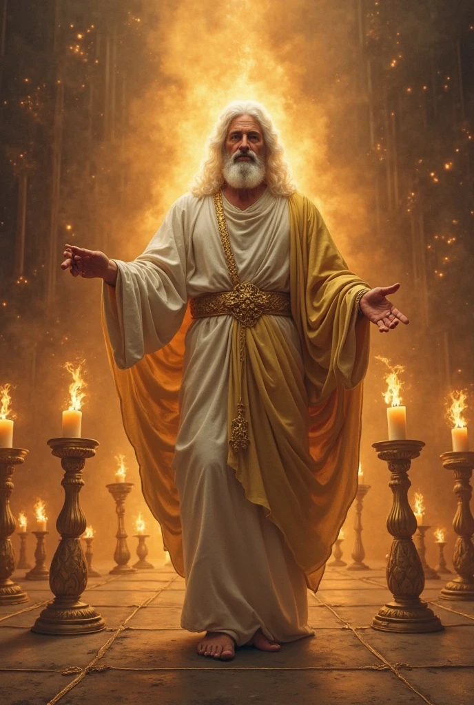 I was in the Spirit on the Lord’s day, and heard behind me a great voice, as of a trumpet, Saying, I am Alpha and Omega, the first and the last: and, What thou seest, write in a book, and send it unto the seven churches which are in Asia; unto Ephesus, and unto Smyrna, and unto Pergamos, and unto Thyatira, and unto Sardis, and unto Philadelphia, and unto Laodicea. And I turned to see the voice that spake with me. And being turned, I saw seven golden candlesticks; And in the midst of the seven candlesticks one like unto the Son of man, clothed with a garment down to the foot, and girt about the paps with a golden girdle. His head and his hairs were white like wool, as white as snow; and his eyes were as a flame of fire; And his feet like unto fine brass, as if they burned in a furnace; and his voice as the sound of many waters. And he had in his right hand seven stars: and out of his mouth went a sharp twoedged sword: and his countenance was as the sun shineth in his strength.