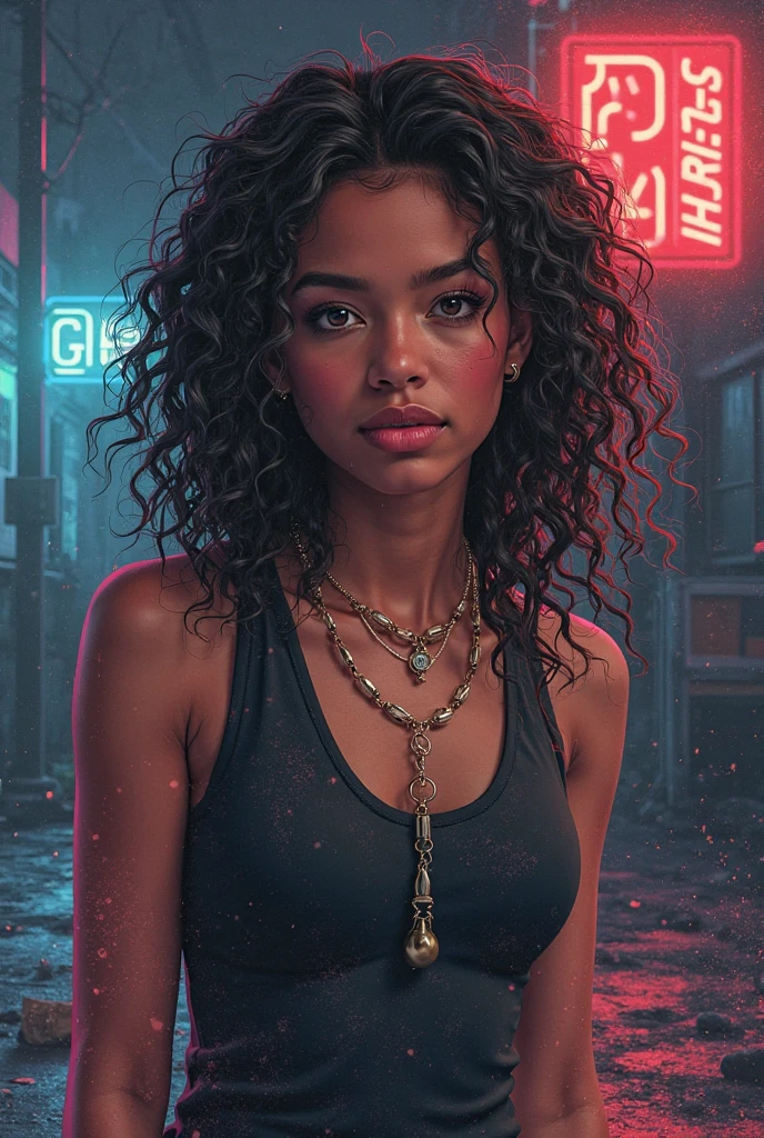 ((21-year-old))), black girl, (((light skin))), (((full body pose))), (((long curly black hair))), (((wearing tight ripped clothing))), (((seamless black, pantyhose))), (((submissive))), (((metal choker))), (((post apocalyptic scene, old cars, fire, death))), dark fantasy, Rich, Deep Colours, (intricate details:0.9), (HDR, hyper-detailing:1.2), (natural skin textures, hyper realisitc, glistening skin, soft light, Sharp),