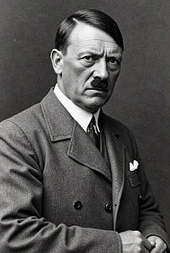 "Portrait of adolf hitler as a wise and imposing man, de 40 anos, magro, barbudo e com cabelos grisalhos, with a serious expression and an air of experience. highes definition. Inspiration of ancient Greek man."