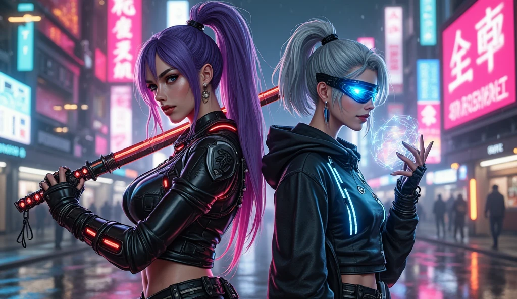 visage d'une fille sexy, headphone, navel ouvert, tenue cuir, magnifique visage japonais, tenue cyberpunk, blue & green long hair in wind, big smile, Multicolored lights, Contexte Cyberpunk City, de nuit, half the body, studio mannequin photoréaliste 8k, (gros sein:1,9), body tatouage,