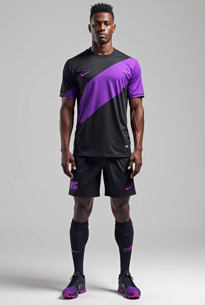 Futsal uniform design for a goalkeeper in black and burgundy Make it long sleeve It would be nice if the shirt had more details and you could show it to me from the front Same but now instead of burgundy, gradient fuchsia The sleeve that is part of the shirt A little more details