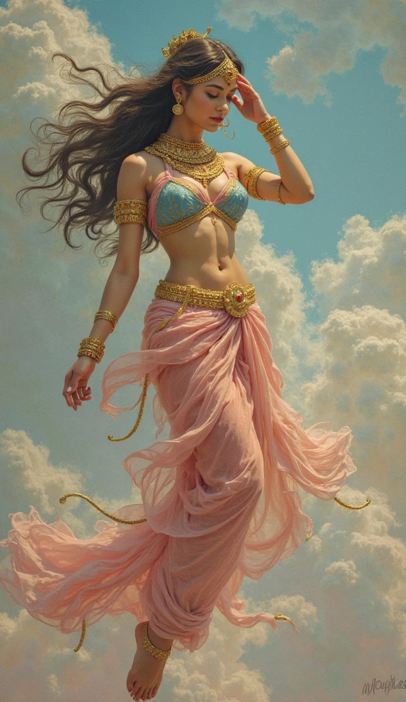 There are My Fair Lady,Fair smooth skin,flowers in full bloom,It is beautiful and delicate, Gold ornaments,Turquoise decoration,Various gemstones,No clothes,beautiful flowers,Goddess. Extremely high detail, extremely detailed goddess shot, Extremely detailed flower goddess,Blue sky,The background of the character has a light rainbow aperture, hyper HD,psychedelic goddess, goddess art, Beautiful digital artwork, Beautiful goddess,tmasterpiece,4K,Realiy,photorealestic,professional photoshooting,超高分辨率,