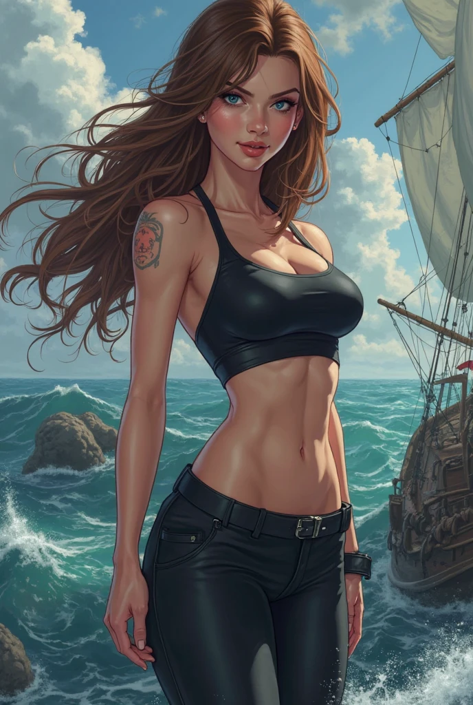 (hentai:1.4),(powerful and huge giant hairy woman:1.0),(Vulgarity Porn actress:1.1),arafed woman in chain bikini posing a portrait inspired by Ryan Barger, tumblr, dada, japan anime hero bikini, feminine , shredded,ultraviolent woman, powerful and huge, giant stunning goddess shot, very beautiful. ,sex slave_tattoo,oily , huge shackles on body , huge anchor behind
