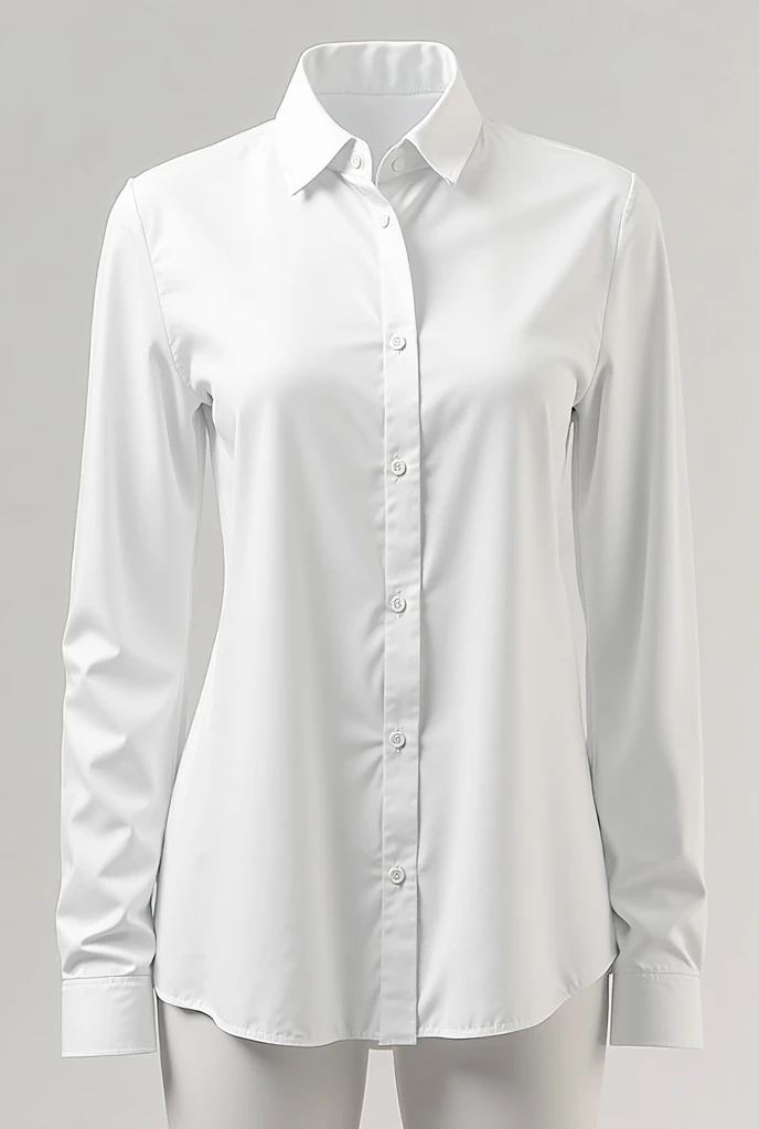 White shirt sleeve, Neru type neck, three quarters with snap buttons in 3D model