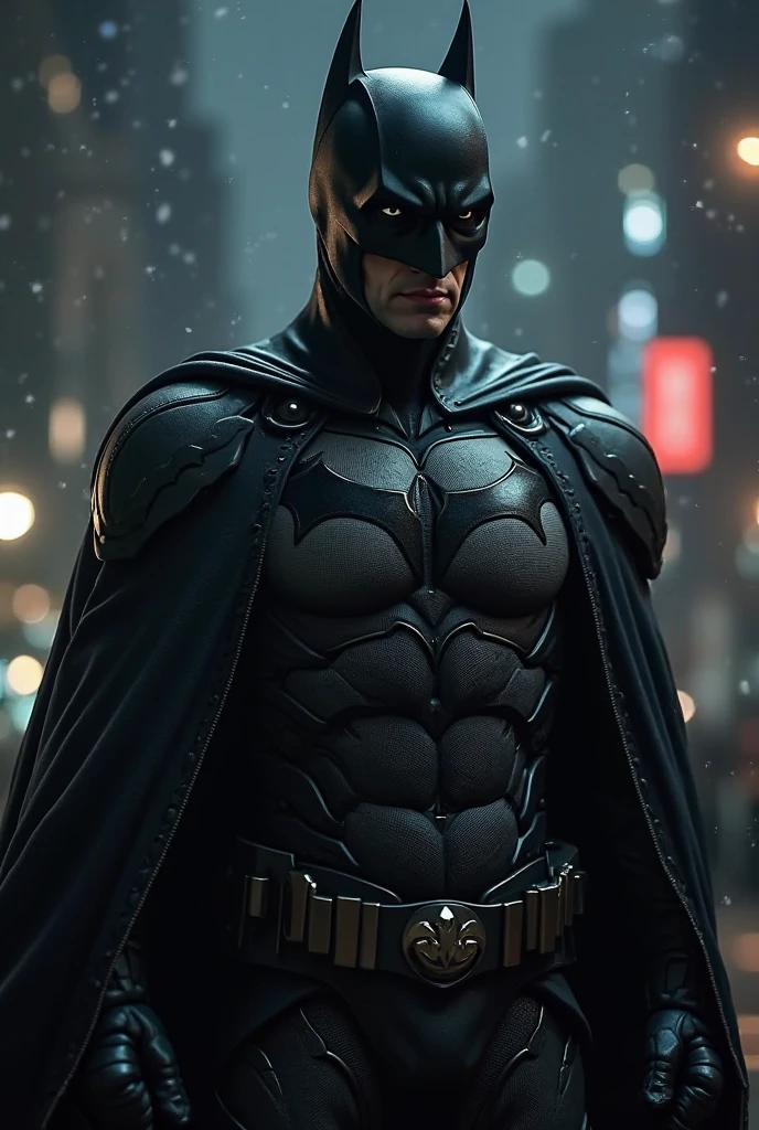 superman in the black suit with hood and mask