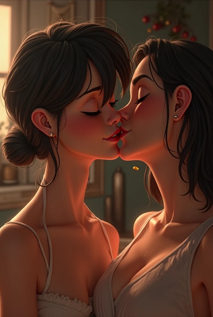 cute femboy, camera kiss, close up face, puffy lips, face at the peak of orgasm, camera-eye