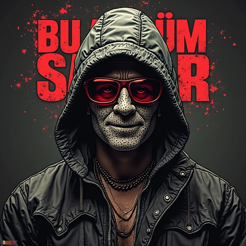 Big brollic carrot man, standing in front of a burning house, with the word kaliber under it in orange letters, hyper realism, logo