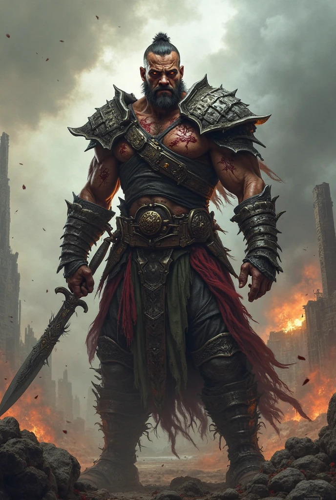 create an extremely angry character, avenging his friend's death against a monster