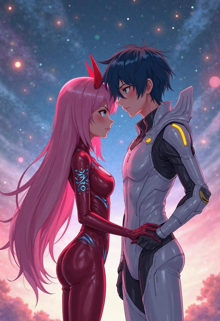 Anime Kissmaster Arcee and her human companion strike cute poses