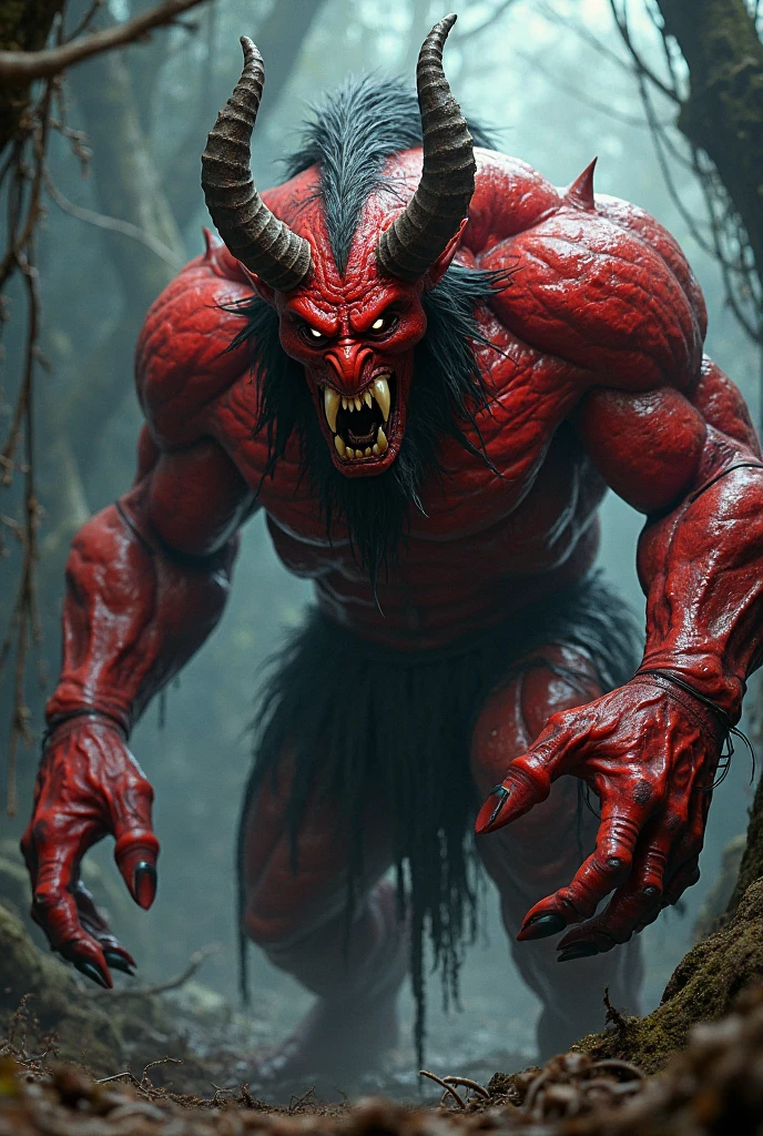 Spawns a horrible beast with blood and a dead person 